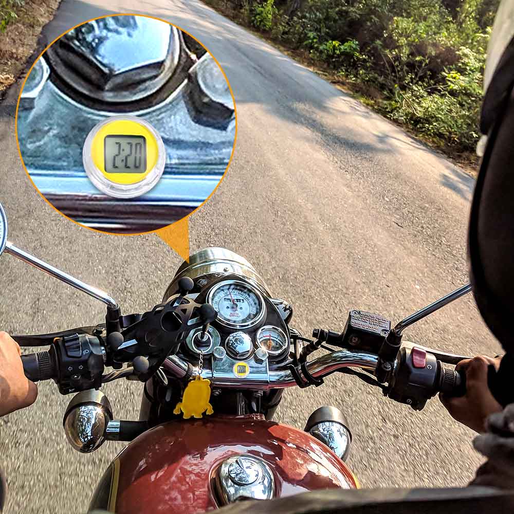 Mini Precision Motorcycle Clock Waterproof Compact Motorcycle Mount Adhesive Watch Moto Digital Clock With Stopwatch