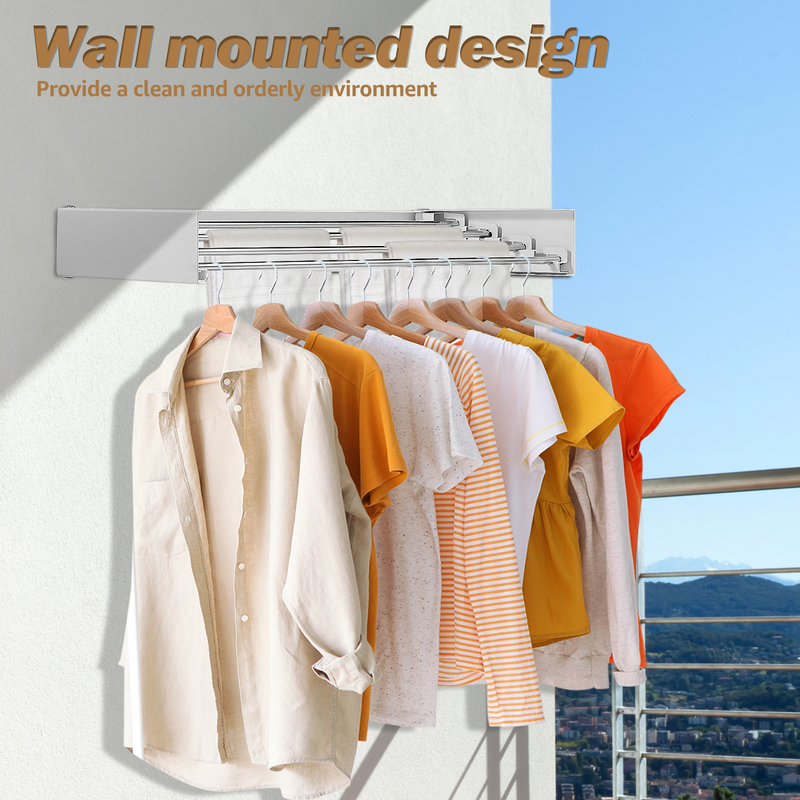 Collapsible Laundry Drying Rack Wall Mounted Clothes Drying Rack Easy to Use No Punching Clothes Drying Rack for Drying Clothes