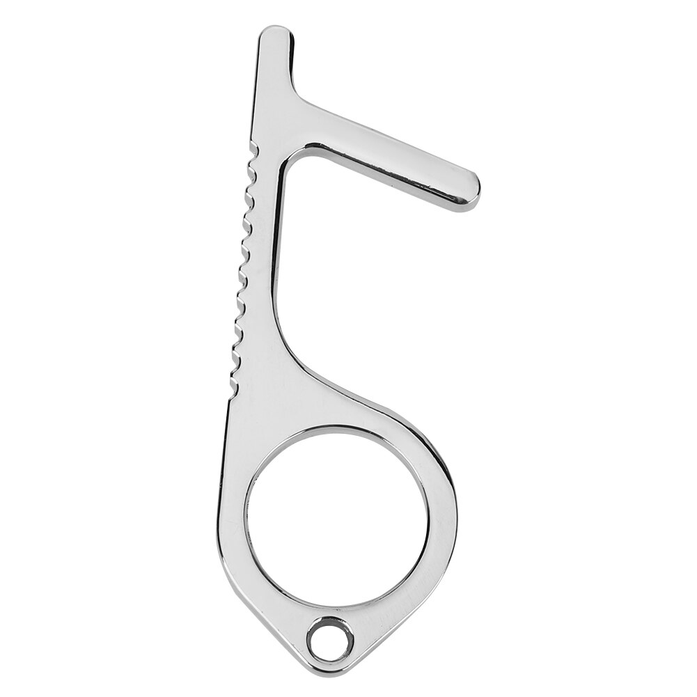 Door Automatic 3Pcs Zinc Alloy Silver Portable Non-Contact Door Opener Opening Tool for Door Elevator