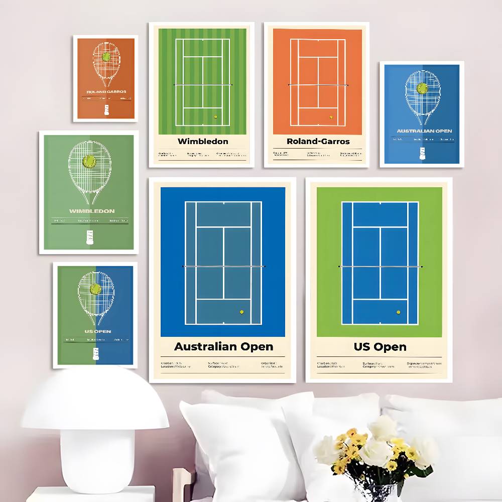 Plakaty Tenisowe zatrzasnąć seria wielki Tenis HD Samoprzylepne Wodoodporne Dekoracje Ścienne robić Salonu, Sypialni, Baru, Estetyczne