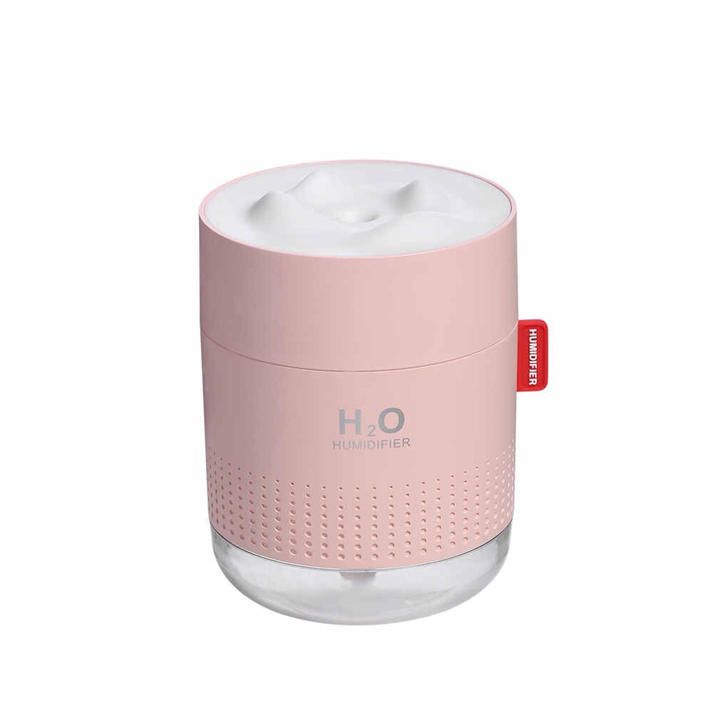 KBAYBO 500ML desktop air humidifier ultrasonic aromatherapy essential oil diffuser portable aromatic sprayer home office: Pink