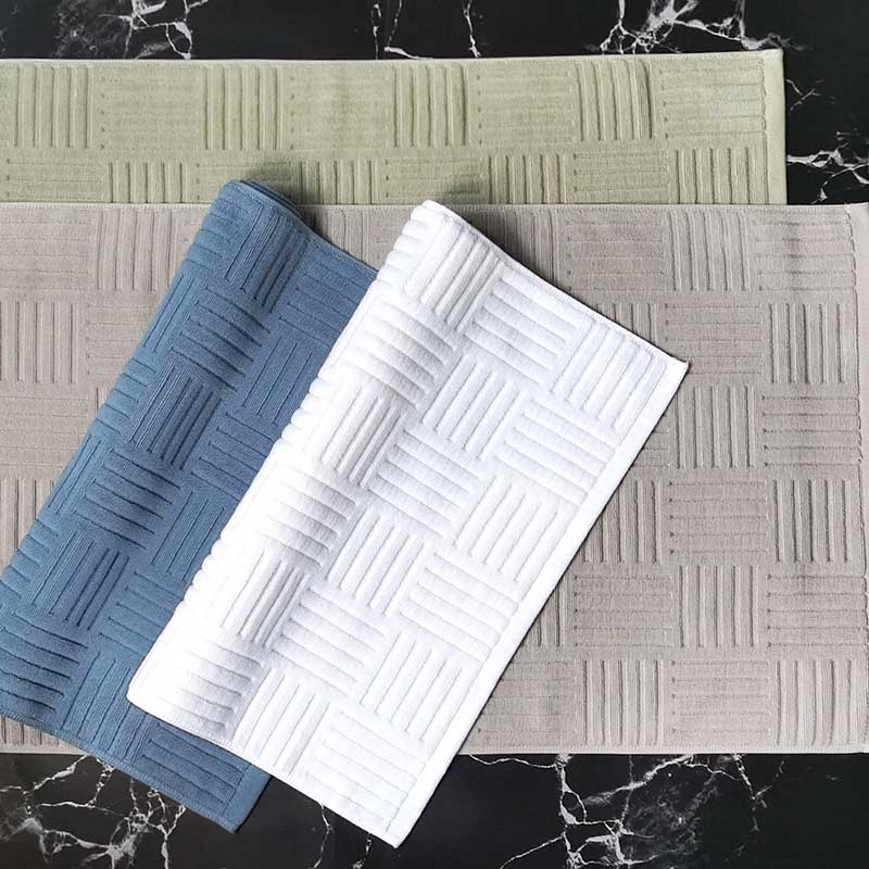 100% Katoen Badmat Ant-Slip Voeten Handdoek Bamboe Graan Hotel Badkamer Tapijtingang Deurmat Absorberende Wc Vloermatten tapis