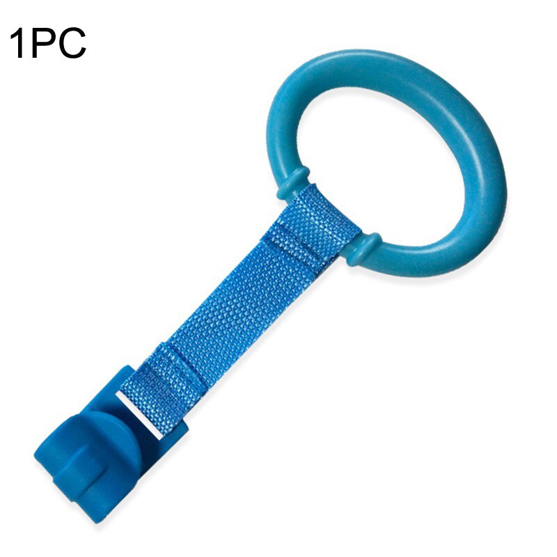 Neue 4 teile/los ziehen Ring Für Laufstall Baby Krippe Haken Allgemeine Verwendung Baby Spielzeug Anhänger Bett Ringe Haken Hängenden Ring helfen Baby Stehen: 1PC Blau