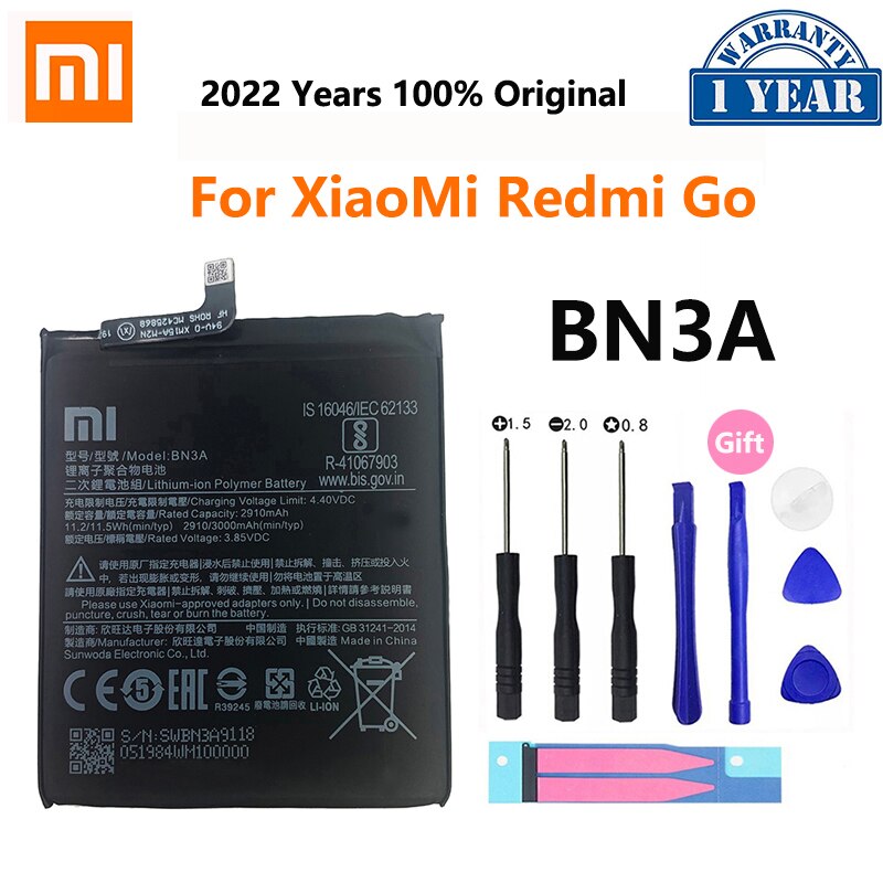 XiaoMi-Batería de repuesto para teléfono Redmi Hongmi Note 3, 3S, 4, 4A, 4X, 5, 5A, 5X, 6, 6, 7, 7A, Go Pro Plus, A2 Lite, BN41, BN31, BM47: BN3A Redmi Go