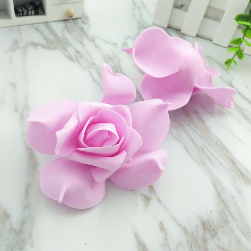 Tee itsesimulaatio pe foam rose kukka pallo kukka-asetelma kaaria 4.5 cm 5 kpl: Tumma pinkki