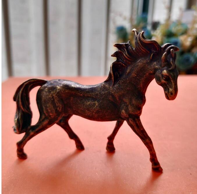 Statue en cuivre Collection ancienne archaize chinoise | Petite statue de cheval courant en laiton pur