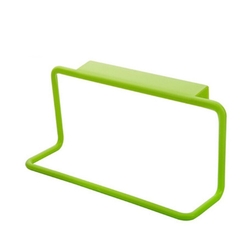 Plastic Non-marking Rag Hanging Towel Rack Holder Organizer Bathroom Kitchen Cabinet Cupboard Hanger Home bathroom storage rack: Green