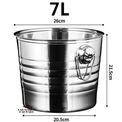3l/5l/7l tigerhuvud i rostfritt stål ishink vin champagne vinkylare flaska kylare champagne öl kylare isfat: Silver 7l