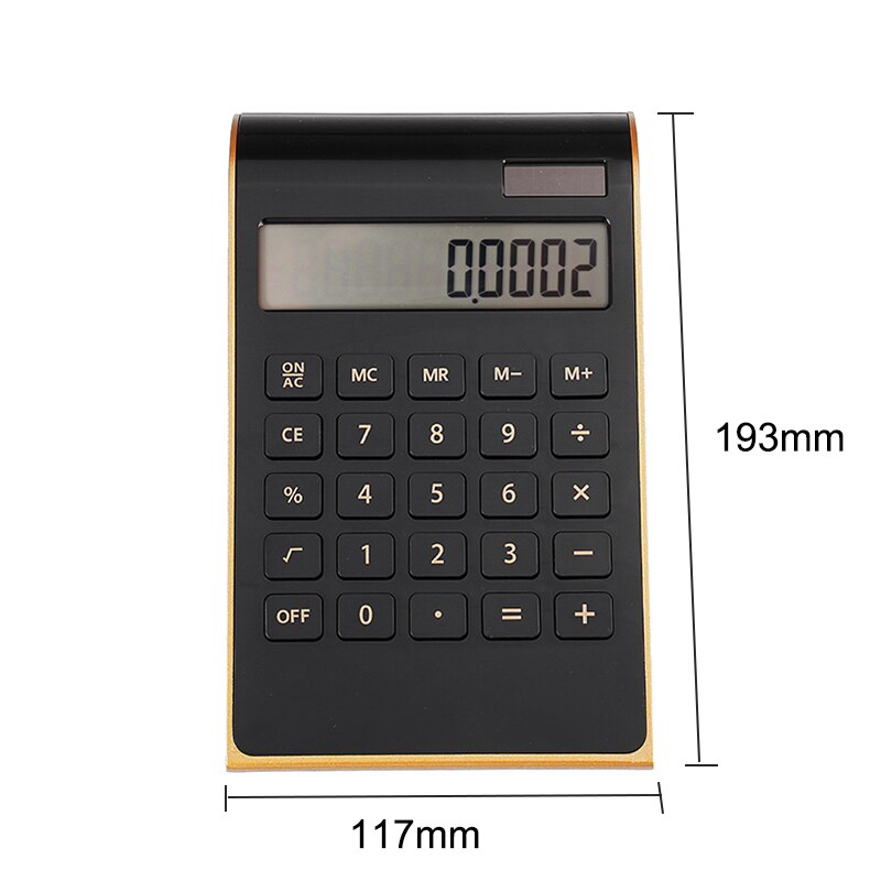 Slim Portable Calculator Solar Energy Battery Dual 10 Digital LCD Display Electronic Calculating Tools for Office School