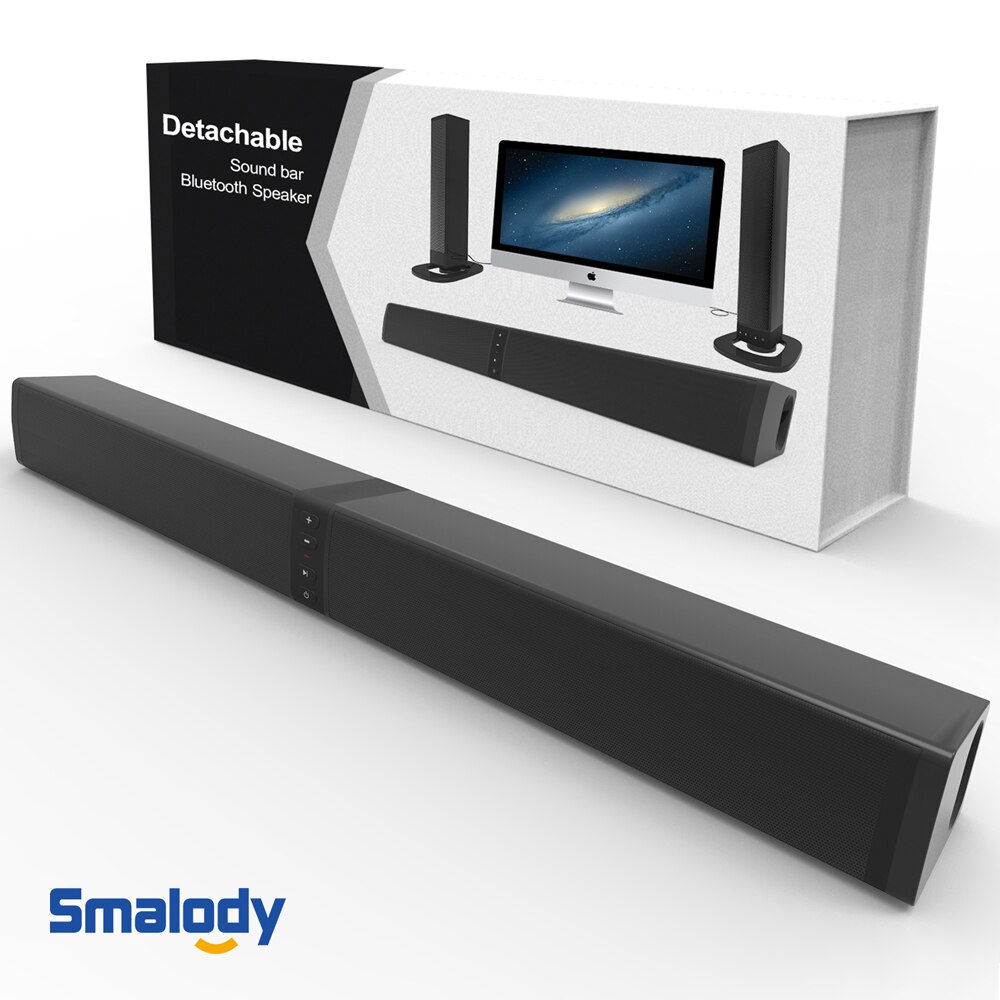 Smalody Afneembare Bluetooth Luidspreker Stereo Computer Soundbar Usb Tf Aux 20W High Power Tv Luidspreker Home Theater