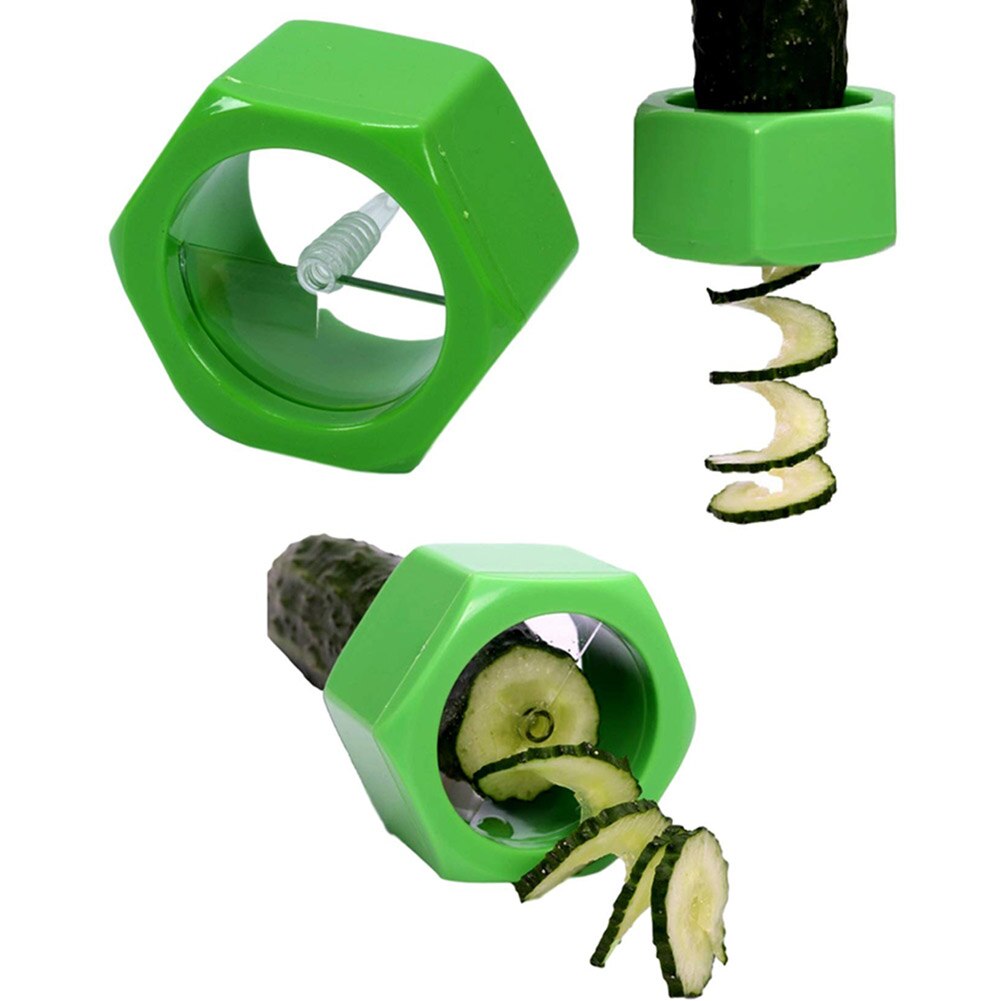 Huishoudelijke Handheld Multifunctionele Wortel Aardappel Komkommer Spiraal Rasp Snijder Groente Fruit Slicer Blade Spiralizer