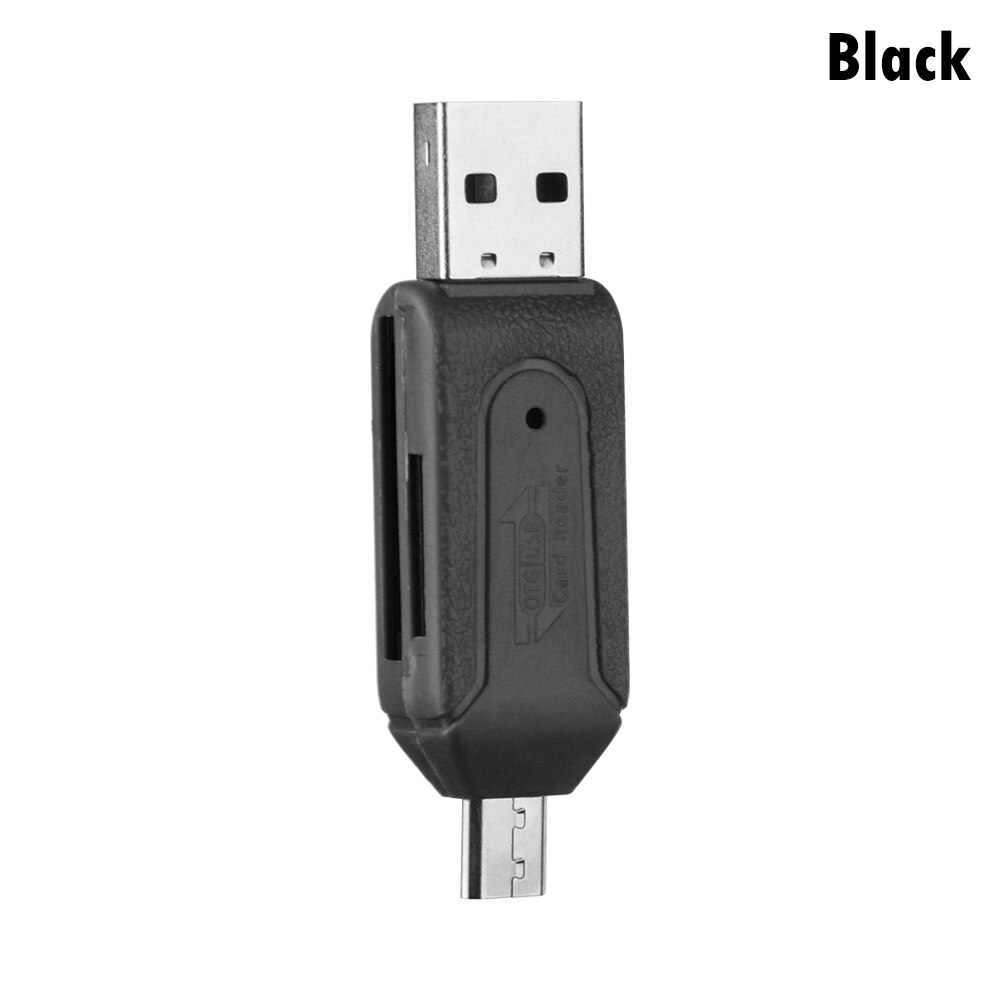 1PC 2 in1 Type-C & USB OTG Memory Card Reader Universal Micro USB TF/SD Card Reader Phone Extension Headers Adapter Accessories: Black