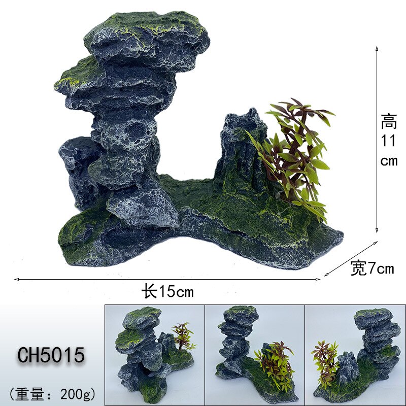 Rocas decorativas artificiales para acuario, paisajismo del tanque de peces, accesorios para acuascape, cueva de reptiles, camarones, ornamento de cueva escondite de piedra: 5