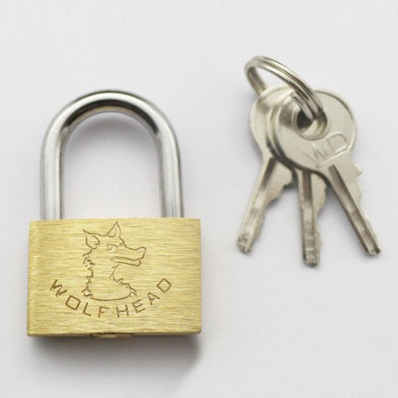 Copper Padlock Wolf Head Brass Lock Small Locks Door Locks 20mm 25mm 30mm 40mm Not Rust Lock Core Include 3 keys