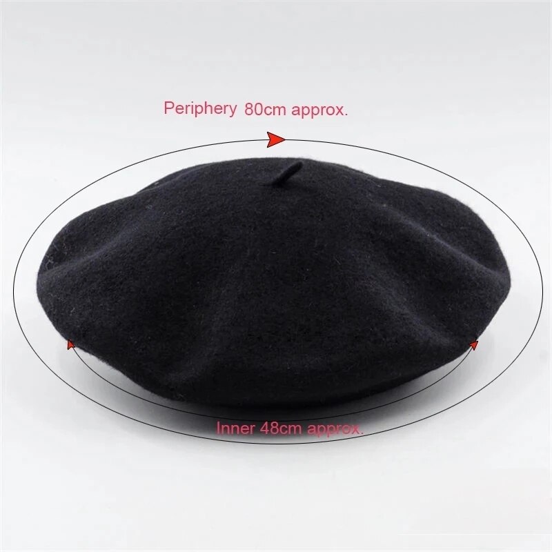 Vrouwen Meisje Beret Franse Kunstenaar Warme Wollen Winter Beanie Hat Cap Vintage Vlakte Baret Hoeden Effen Kleur Lady Winter caps