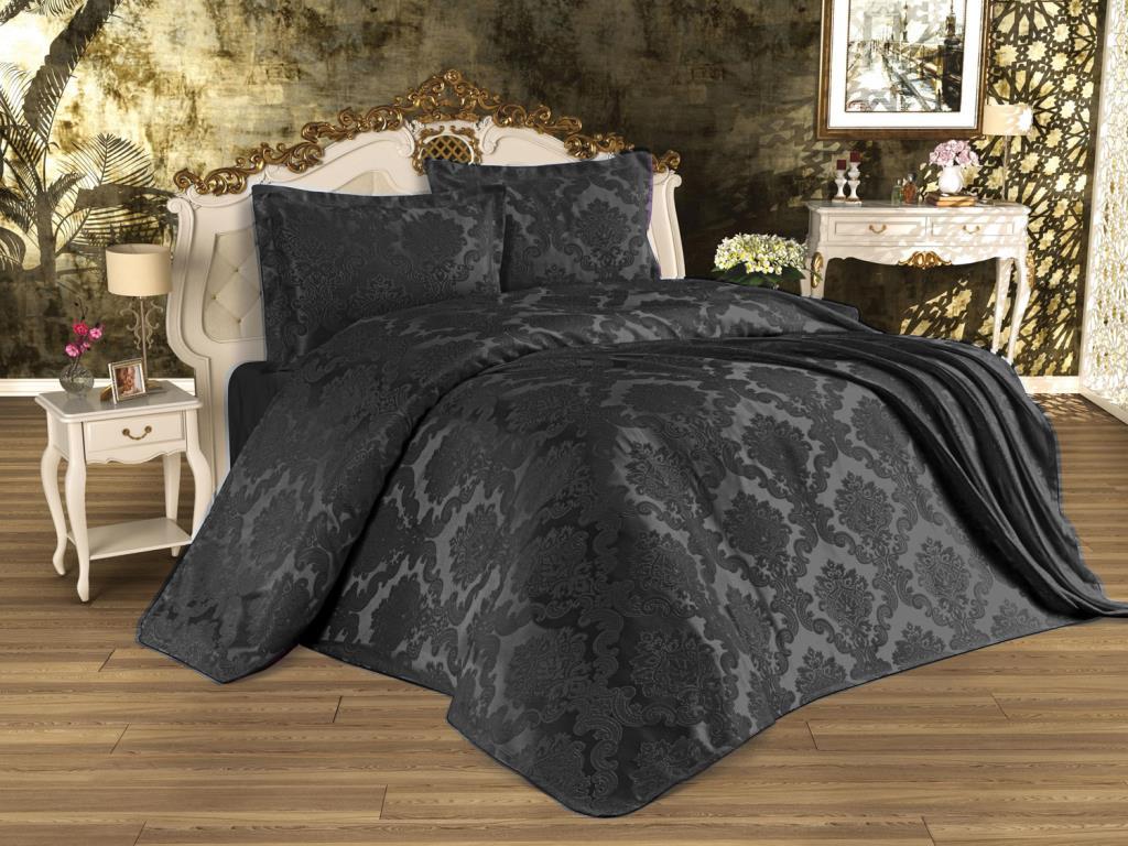 Busem Jacquard Chenille Bed Cover Black
