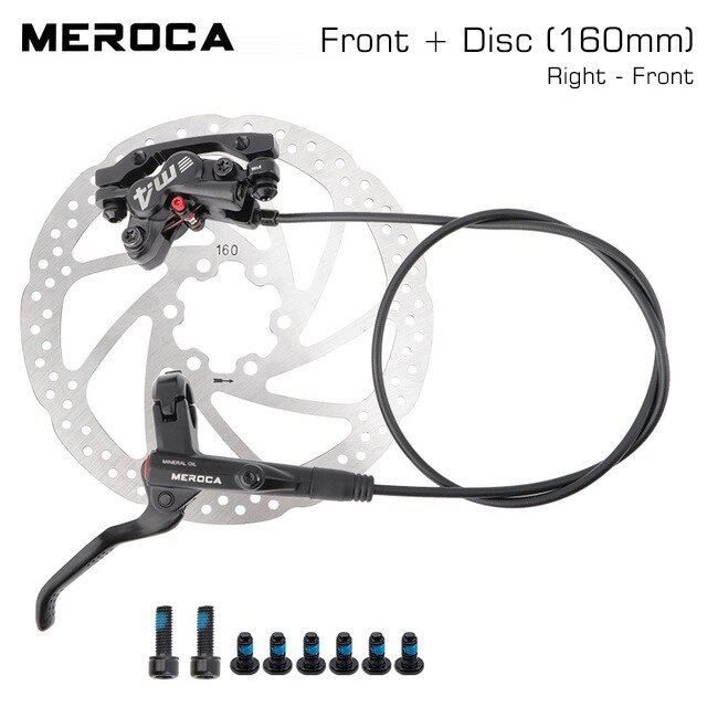 MTB Hydraulic Brakes Set Bicycle Disc Brake Mountain Bike 4 Pushes Piston Line Levers System Caliper Kit Racing Cycling: Front-Disc