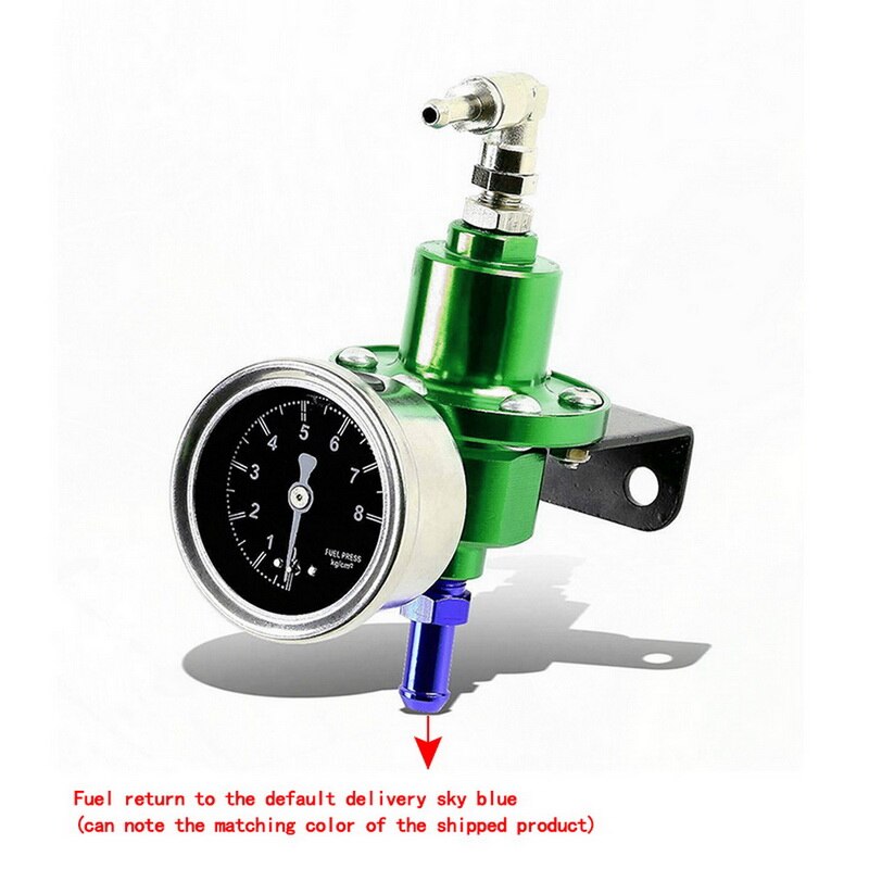 Universal Adjustable Fuel Pressure Regulator Kit with Gauge for Car