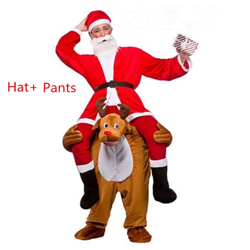 Funny Santa Claus Costume Ride on Me Animal Pants Carry Back Fancy Up Party Costume Christmas Festival Clothes: Reindeer