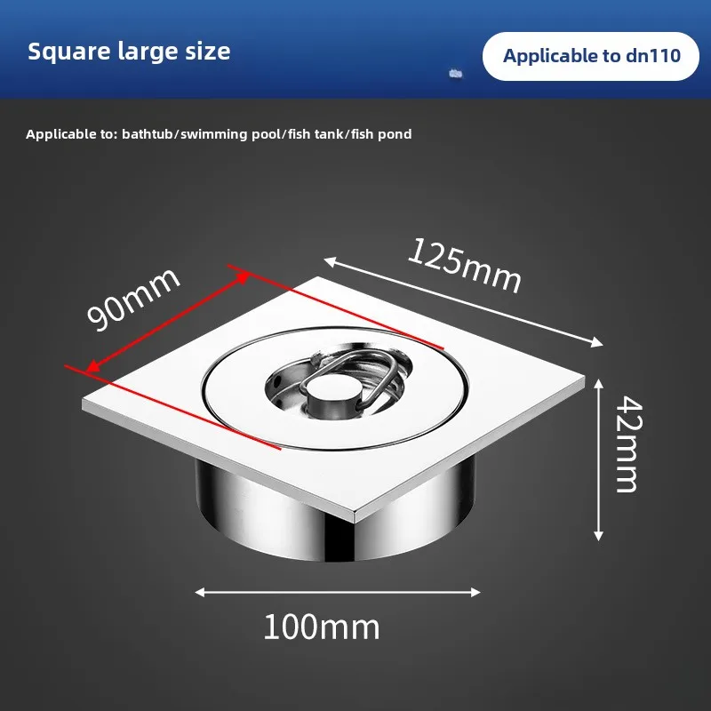 Fishbowl Drain Swimming Pool Drain Floor Drain Cover Shower Waste Drainer Against Hair Style Bath Stopper Bathroom Accessories