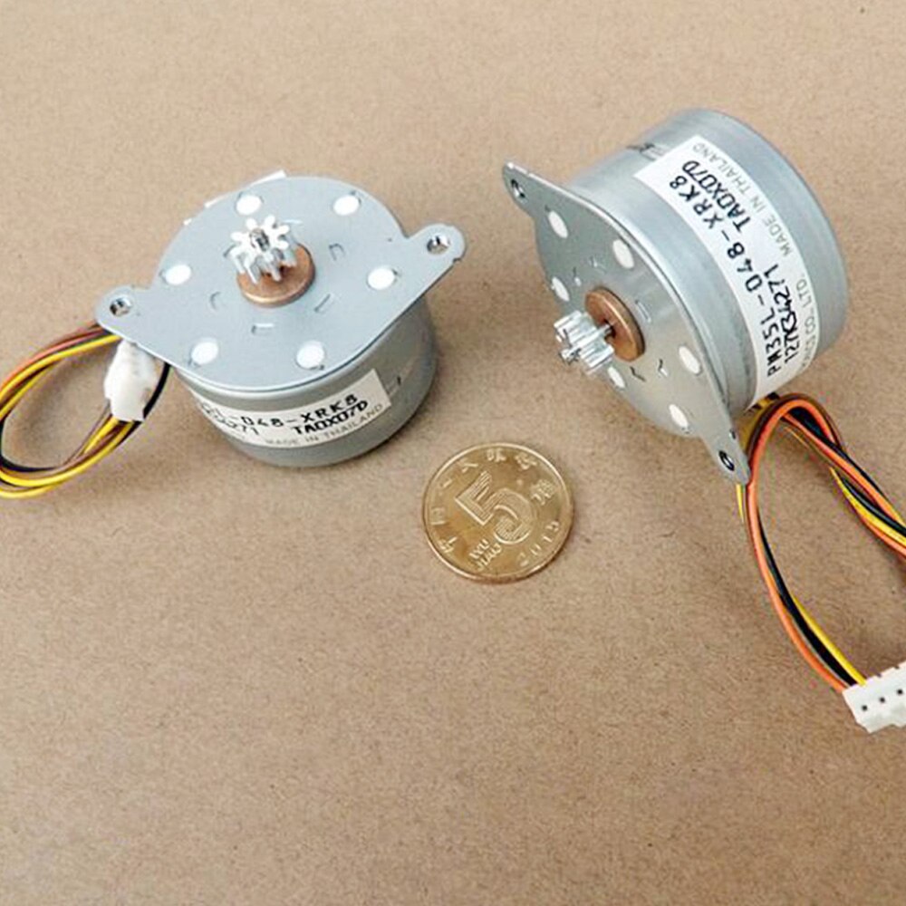 Mini 35MM Stepper Motor DC 6V 9.2 Ohms 7.5 Degree Mini 2-phase 4-wire Round NMB Stepper Motor with Metal 8-teeth Gear Motor