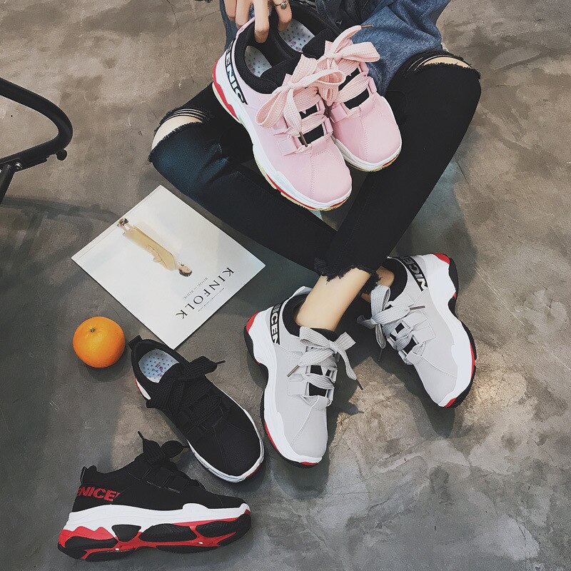 Sportskor för kvinnor ulzzang dragkedja bantningsskor kvinna fitness kvinnliga studenter badmintonskor sneakers