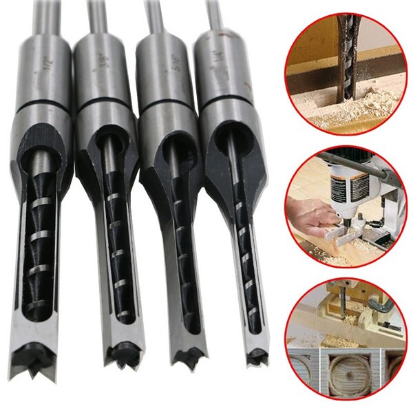 6.4/8/9.5/12.7mm HSS Square Hole Drill Bit Auger Bit Steel Mortising Drilling Craving Woodworking Tools