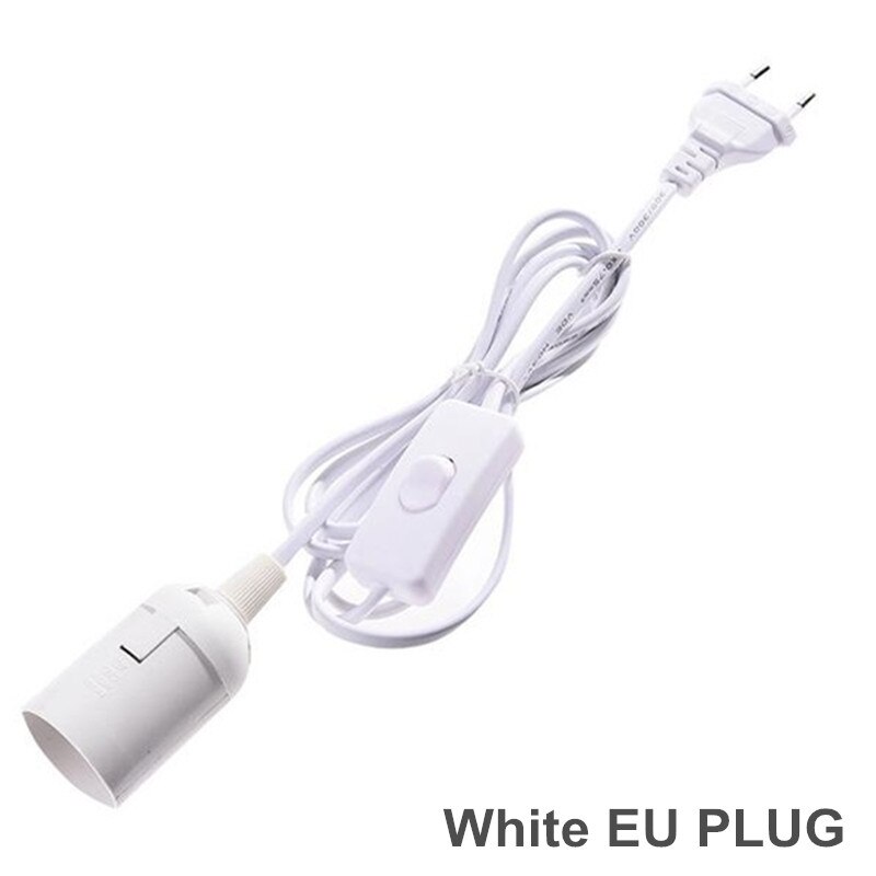 Enchufe de EE. UU., Cable de alimentación de 1,8 m, soporte de lámpara E27, Bases con interruptor, Cable para bombilla LED colgante, Conector de suspensión para lámpara colgante e27