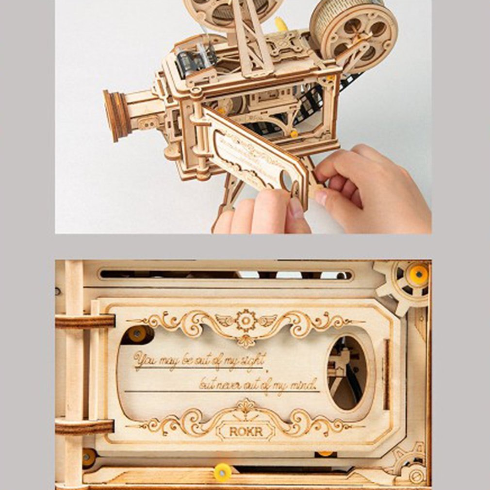 Houten Hand Gemonteerd Drie-Dimensionale Puzzel Speelgoed Houten Schatkist Puzzel Kit Een Mechanische Techniek Kit