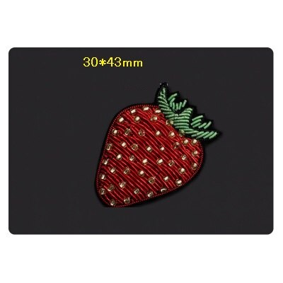 DIY 3D Hand embroidered badges Starfish/sunflower/Strawberry/moon Armband applique for Coat Trousers Bag Brooch: Strawberry