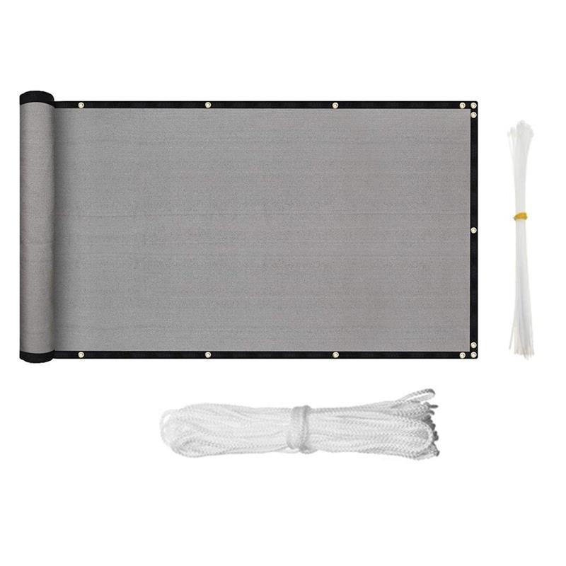 Waterproof Balcony Shade Net Balcony Privacy Screen Cover Weather-Resistant Windscreen For Outdoor Backyardsalon De Jardin Net: gray