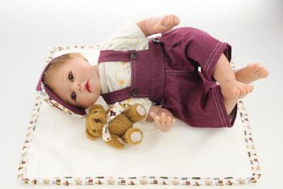 de 22 pulgadas, ropa Reborn para niños, ropa para niños, traje para bebés de 55 cm, muñeca para niños, de cumpleaños y Navidad: Marrón