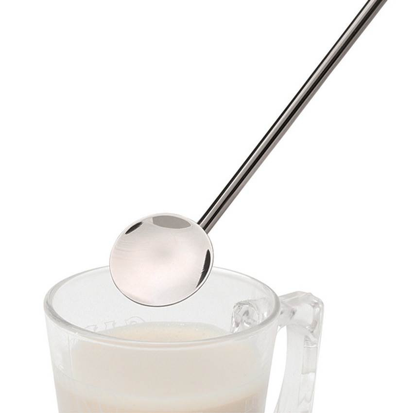Genanvendelige sugerør ske rustfrit stål sugerør cocktail røre ske bar mælk kaffe røreværktøj