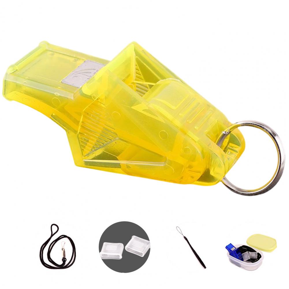 Multifunctional game whistle imitating dolphin shape, prevent loss, lightweight referee whistles for training.: Yellow