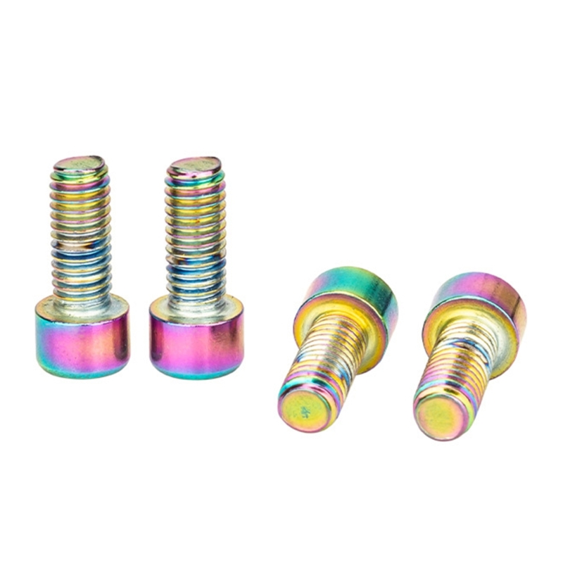 4x Pyörän Juomapullotelineen Ruuvit 5x12mm Ruostumaton Teräs Maastopyörään: Keltainen