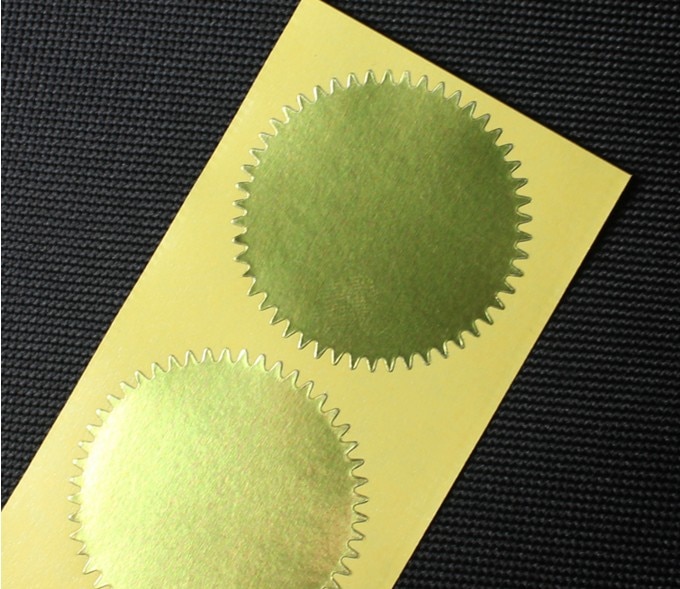 100pcs 5cm Shiny Gold Stickers Sticky Notes Cute Scrapbooking Package Sealing Stickers for Cookie/Candy pack