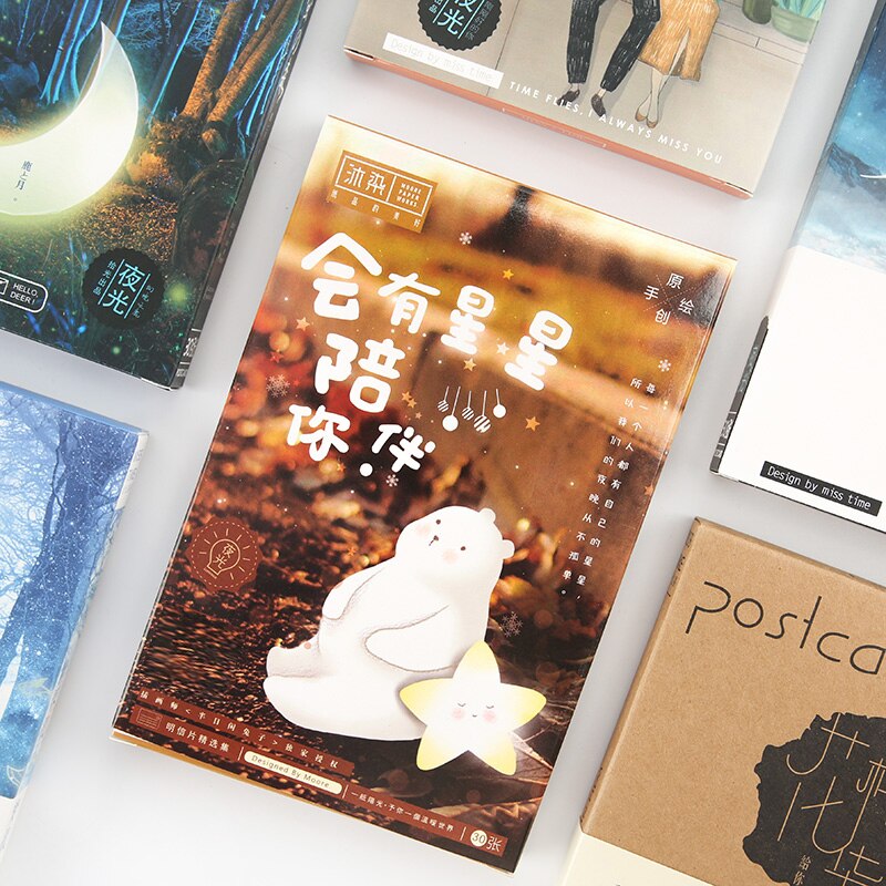 Christmas Postcard Greeting Card Arts Aesthetic Scenery Christmas CardS 30 Sheets/Box