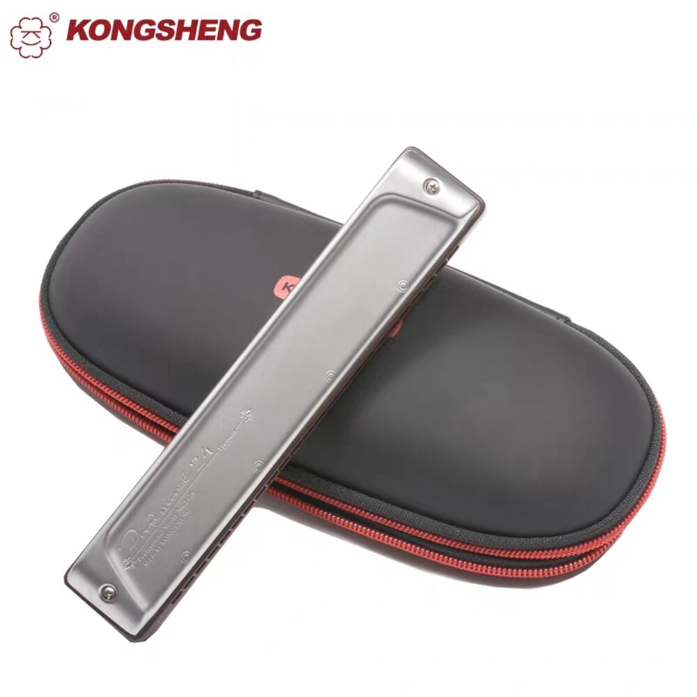 KONGSHENG Tremolo Harmonica Key Of C 24 Holes Harp Phosphor Bronze Reeds ABS Comb Musical Instruments Series 2420