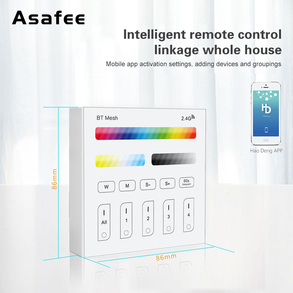 Bluetooth berøringsbryter hvit krystallglass panel led dimmer bt mesh smart berøringspanel fjernkontroll for smart hjem