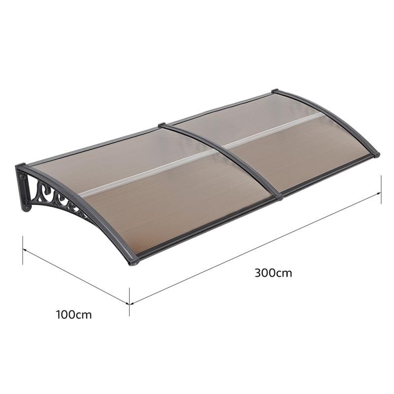 1pc toldo janela toldo moderno policarbonato capa porta da frente ao ar livre pátio dossel sol abrigo janela beirais capa de chuva: 100X300 cm