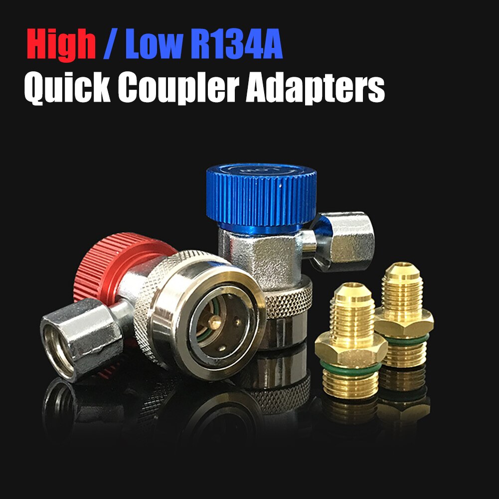 R134A Hoge Lage Snelkoppeling Connector Adapters Type Ac Manometer Auto Set Voor Een/C Manometer Messing adapter