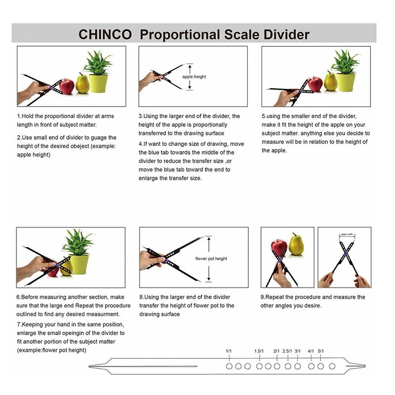 10 Inches Proportional Scale Divider Drawing Tool for Artists Adjustable Plastic DJA88