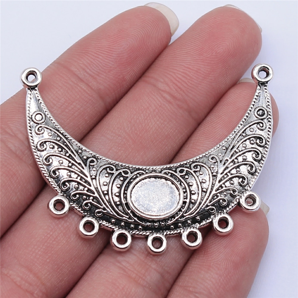 WYSIWYG 2 stücke 52x44mm Antike Silber Farbe Halskette Anschluss Für Schmuck Machen DIY Schmuck Erkenntnisse