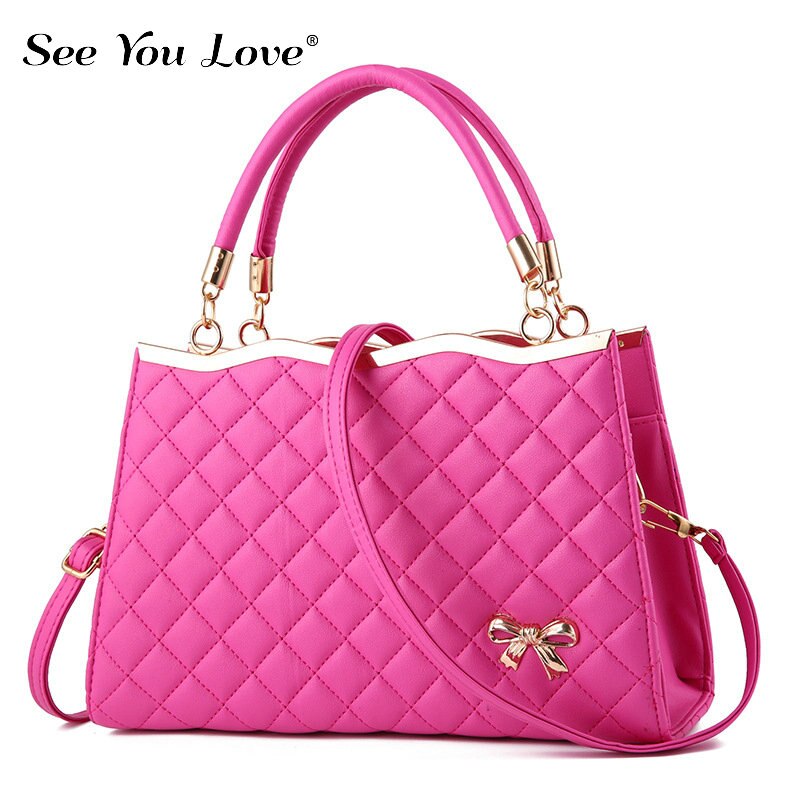 Zomer Vrouwelijke Tas Voor Dames Telefoon Zak Rits Vrouw Handtassen Flap Beroemde Lederen Vrouwen Schouder Crossbody Tassen: Hotpink