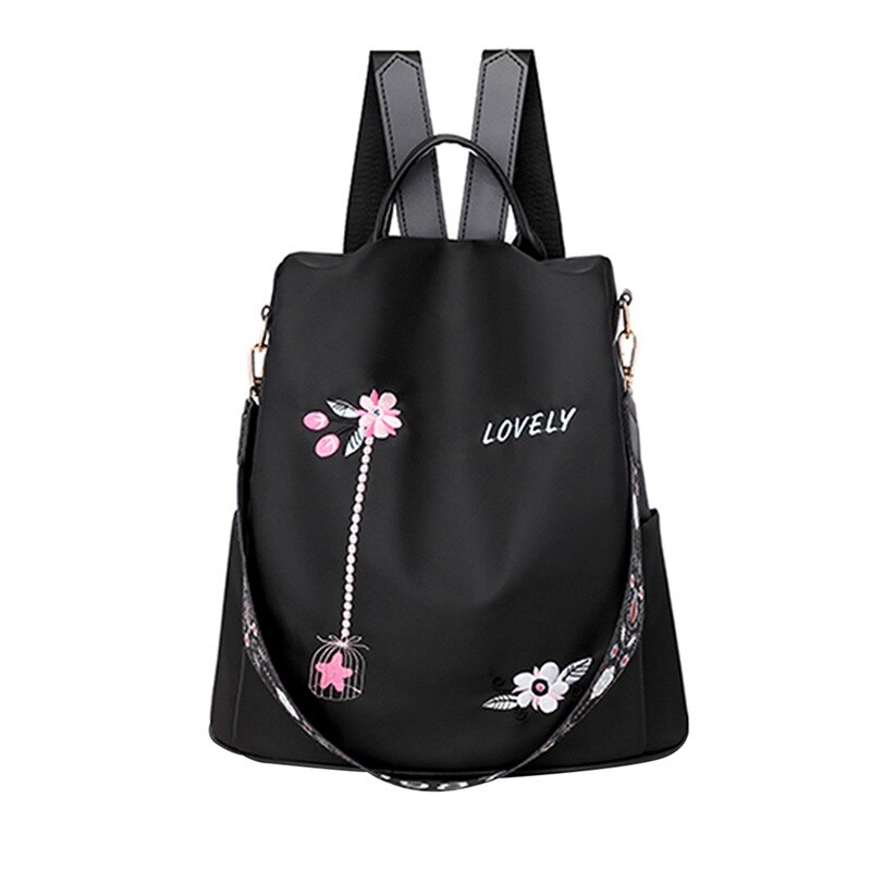 Estilo chinês flor bordado mochila sacos de escola primavera verão ao ar livre viagem bagpack para adolescente à prova dwaterproof água 2021: D-2