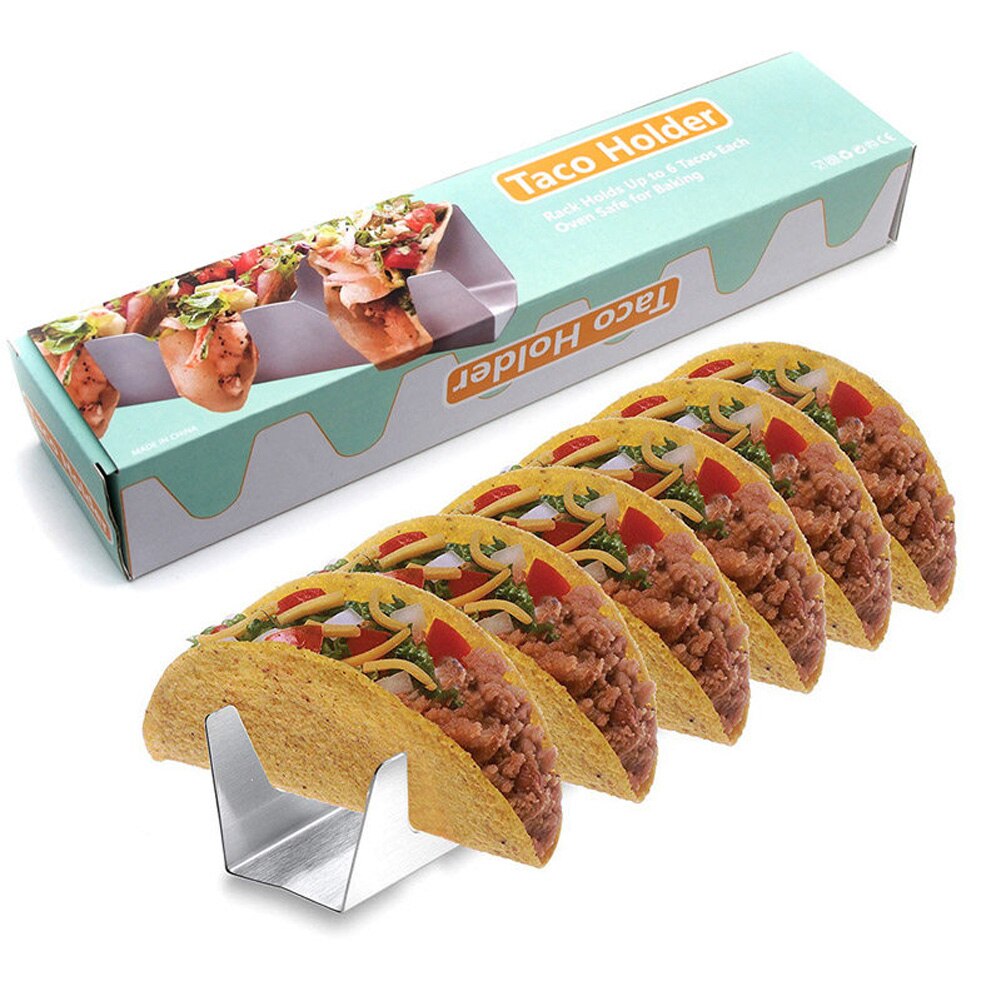WNSC Taco-Halter Aus Edelstahl - Praktisches Tablett Mit Saucenbecher Für Tacos, Burritos & Hot Dogs