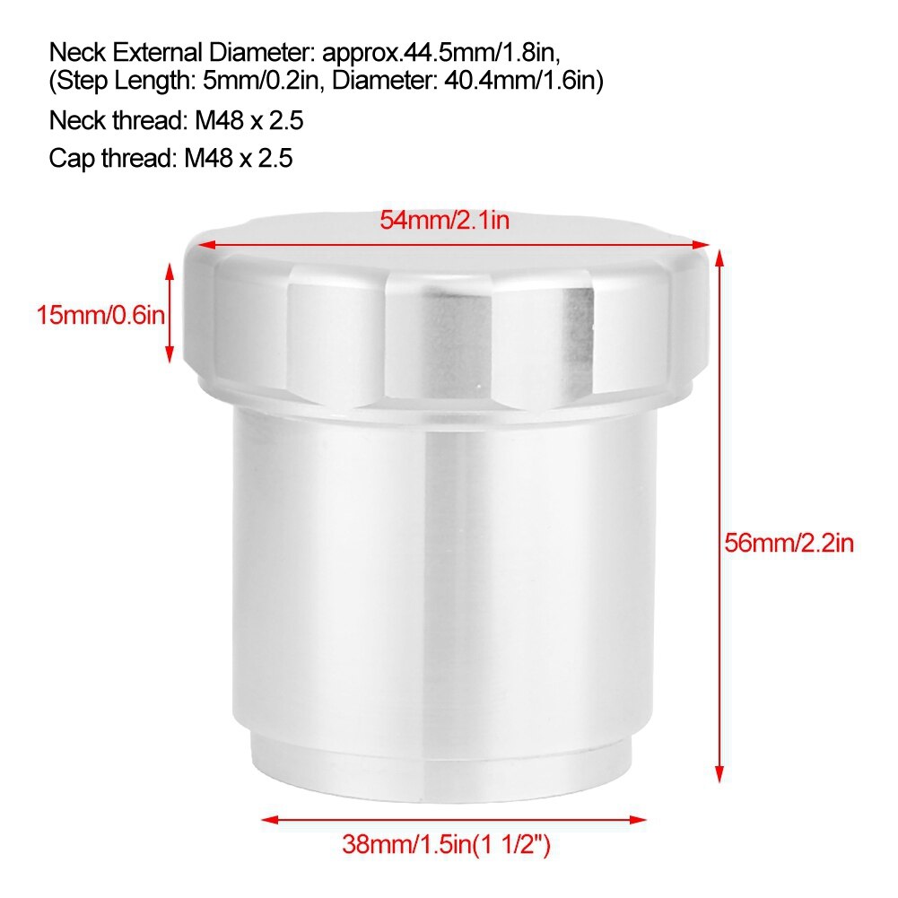 Aluminum Alloy Weld On Oil Tank Filler Neck With Cap 1.5in OD For Collecting Oil Tank Filling Oil Tank Water Tank Dry Oil Tank