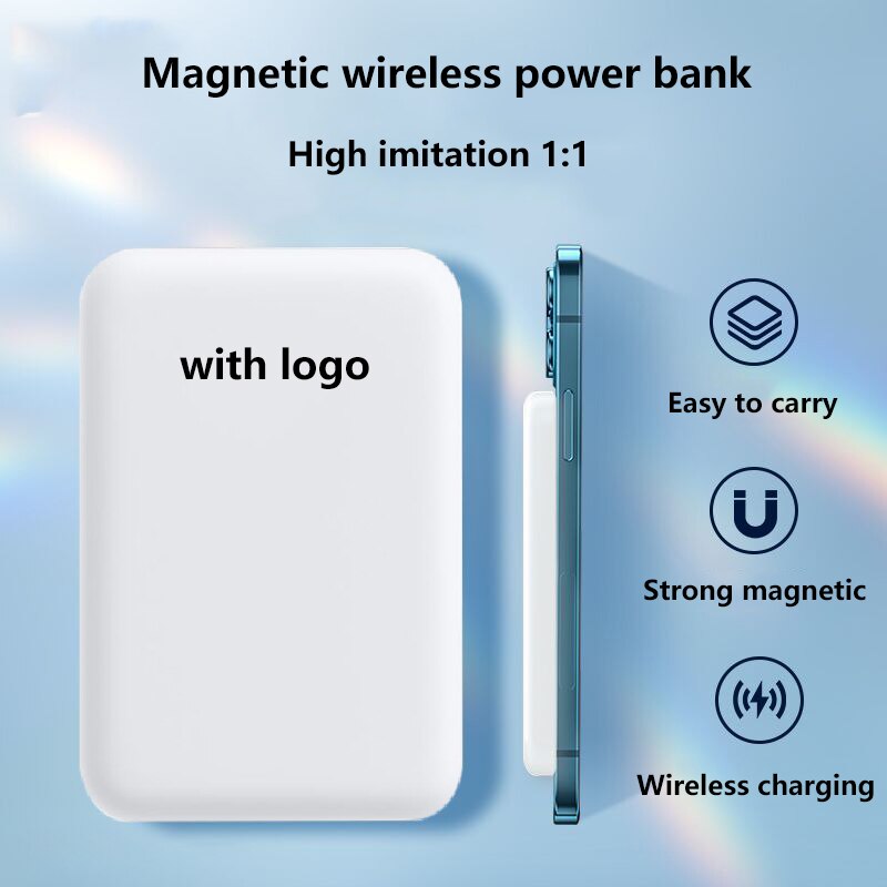 1:1 originale tragbare magnetische kabellose powerbanks mit 5000 mah schnellladefunktion für mobiltelefone, externer akku für iphone 12 und 13 pro max