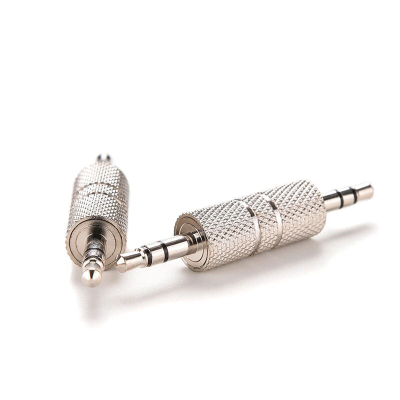 2pcs/lot 3.5mm Stereo Male to Male Jack Audio Plug Connector/Coupler Adapter Joiner