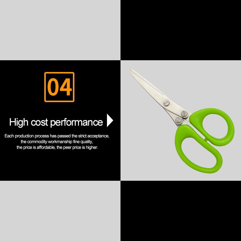 Household 5 Layers Kitchen Scissor Vegetable Scissor Shredded Chopped Scallion Cutter Multi-Layer Scissor Cook Scallion Cutter